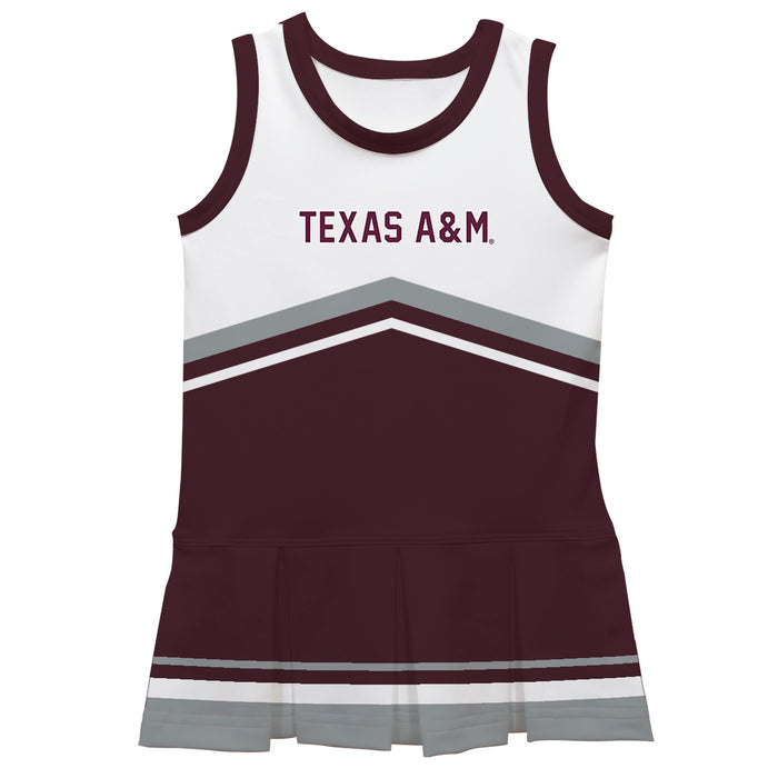 Texas A&M Aggies Vive La Fete Game Day White and Maroon Sleeveless Chearleader Dress