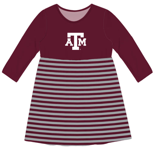 Texas A&M Aggies Vive La Fete Girls Game Day Long Sleeve Maroon Stripe on Skirt - Vive La Fête - Online Apparel Store