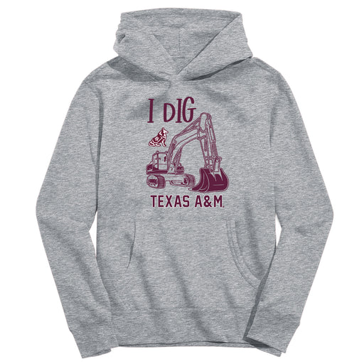 Texas A&M Aggies Excavator Heather Grey Cotton Youth Hoodie