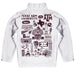 Texas A&M Aggies Hand Sketched Vive La Fete Impressions Artwork  White Boys Quarter Zip Pullover V1 - Vive La Fête - Online Apparel Store