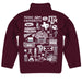 Texas A&M Aggies Hand Sketched Vive La Fete Impressions Artwork Aggie Maroon Boys Quarter Zip Pullover V1 - Vive La Fête - Online Apparel Store