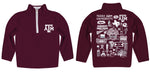 Texas A&M Aggies Hand Sketched Vive La Fete Impressions Artwork Aggie Maroon Boys Quarter Zip Pullover V1 - Vive La Fête - Online Apparel Store