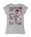 Texas A&M Aggies Hand Sketched Vive La Fete Impressions Artwork Grey Girls Cotton Short Sleeve Tee - Vive La Fête - Online Apparel Store