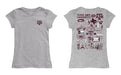 Texas A&M Aggies Hand Sketched Vive La Fete Impressions Artwork Grey Girls Cotton Short Sleeve Tee - Vive La Fête - Online Apparel Store