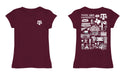 Texas A&M Aggies Hand Sketched Vive La Fete Impressions Artwork Maroon Girls Cotton Short Sleeve Tee - Vive La Fête - Online Apparel Store