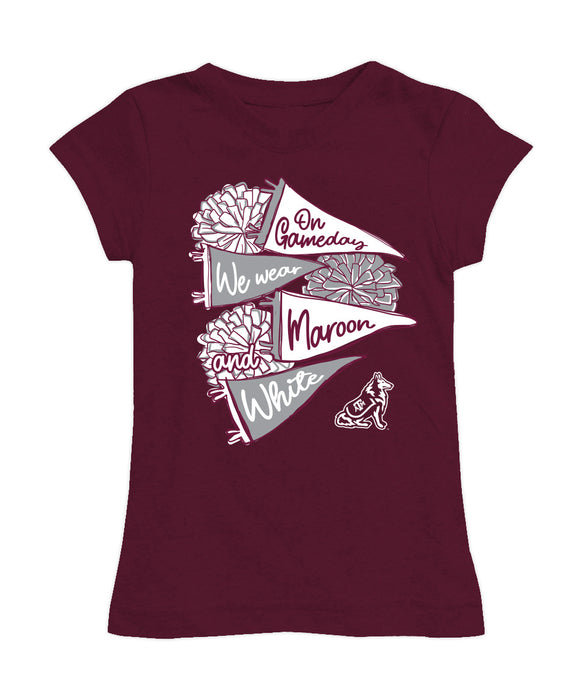 Texas A&M Aggies Girl´s Fitted Cotton T-shirt Maroon