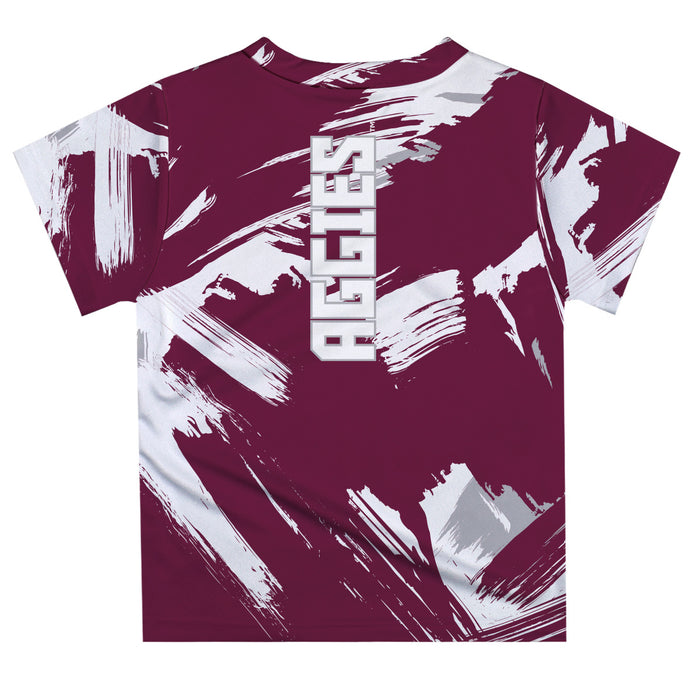 Texas A&M Aggies Vive La Fete Boys Game Day Maroon Short Sleeve Tee Paint Brush