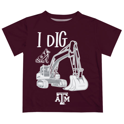 Texas A&M Aggies Vive La Fete Excavator Boys Game Day Aggie Maroon Short Sleeve Tee