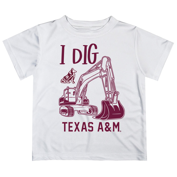 Texas A&M Aggies Vive La Fete Excavator Boys Game Day White Short Sleeve Tee