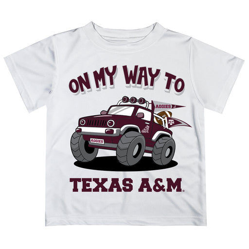 Texas A&M Aggies Vive La Fete Monster Truck Boys Game Day White Short Sleeve Tee