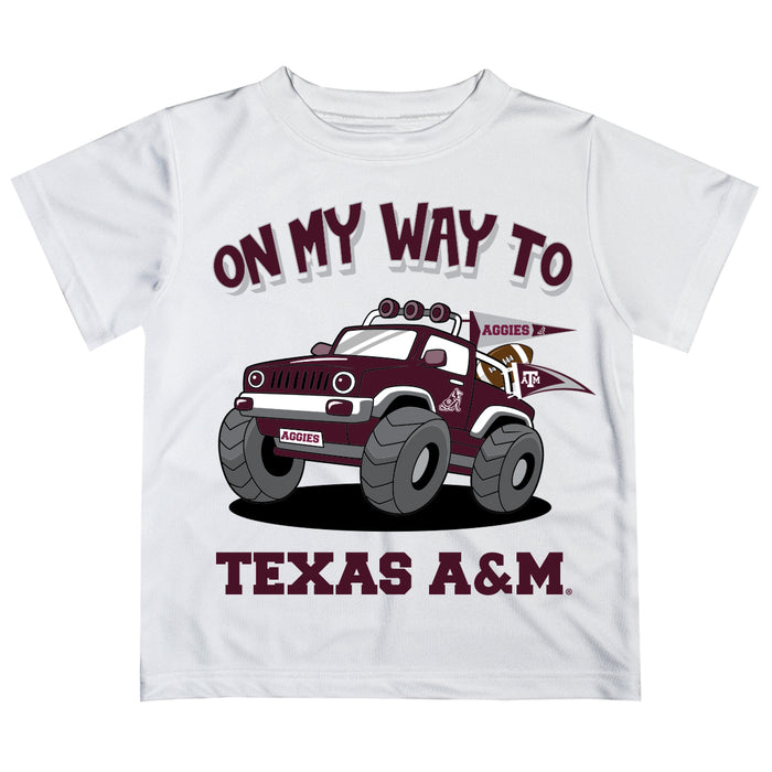 Texas A&M Aggies Vive La Fete Monster Truck Boys Game Day White Short Sleeve Tee