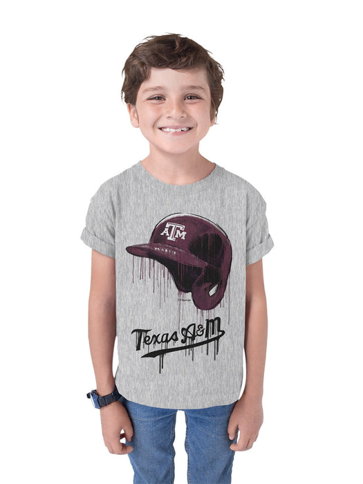 Texas A&M Aggies Original Dripping Baseball Helmet T-Shirt Cotton by Vive La Fete - Vive La Fête - Online Apparel Store