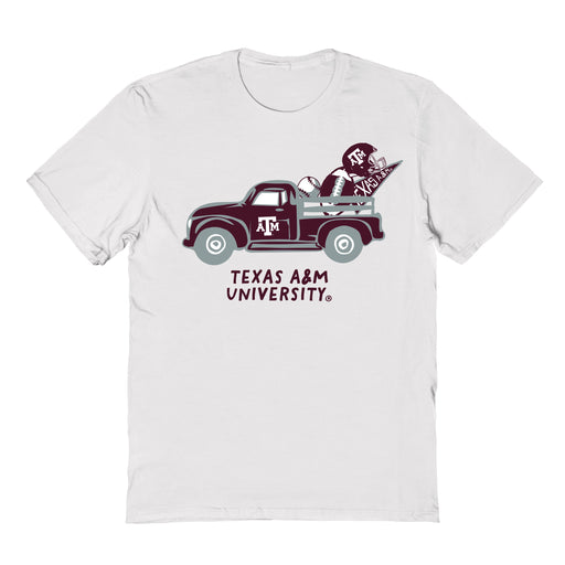 Texas A&M Aggies Hand Sketched Vive La Fete Impressions Truck Kids White Cotton T-shirt