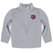 Texas A&M Aggies Embroidered Womens Gray Stripes Quarter Zip Pullover