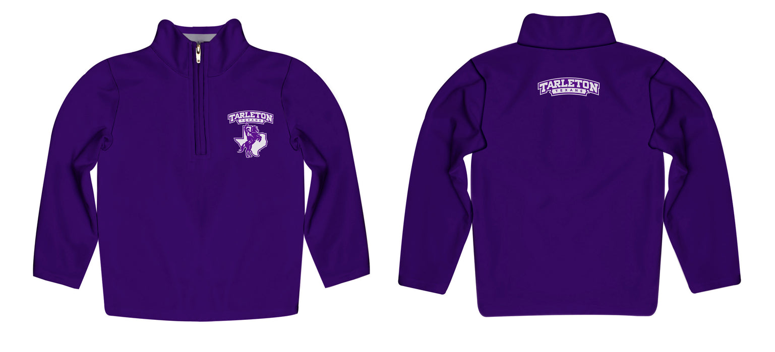 Tarleton State University Vive La Fete Game Day Solid Purple Quarter Zip Pullover Sleeves - Vive La Fête - Online Apparel Store