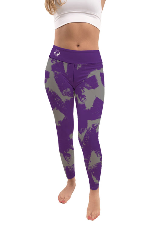 Tarleton State University Vive La Fete Paint Brush Logo on Waist Women Purple Yoga Leggings