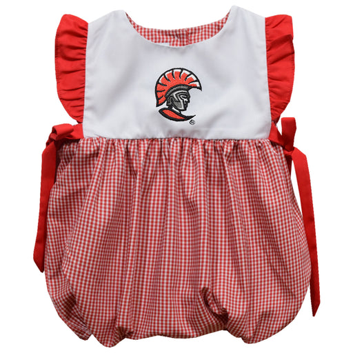 Tampa Spartans Embroidered Red Cardinal Gingham Girls Bubble