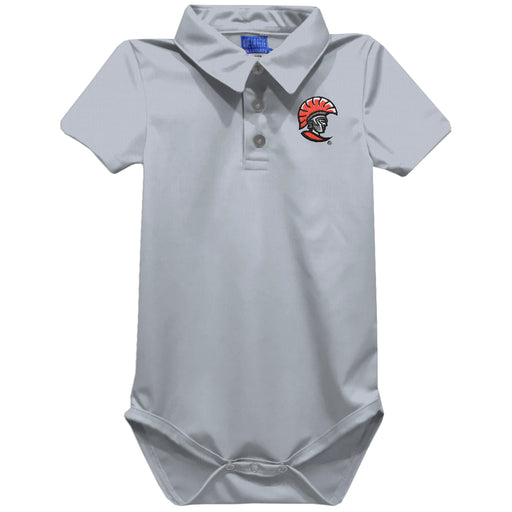 Tampa Spartans Embroidered Gray Solid Knit Boys Polo Bodysuit
