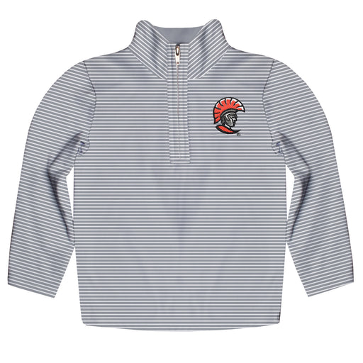 Tampa Spartans Embroidered Gray Stripes Quarter Zip Pullover