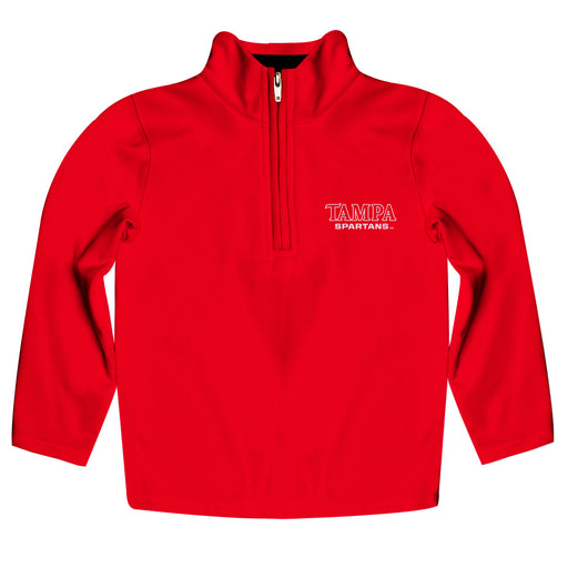 Tampa Spartans Vive La Fete Game Day Solid Red Quarter Zip Pullover Sleeves