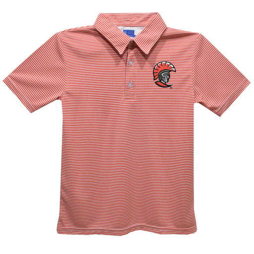 Tampa Spartans Embroidered Red Cardinal Stripes Short Sleeve Polo Box Shirt