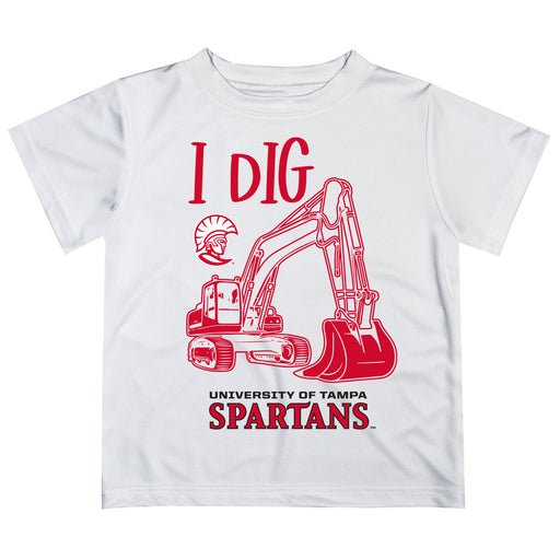 Tampa Spartans Vive La Fete Excavator Boys Game Day White Short Sleeve Tee
