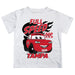 Tampa Spartans Vive La Fete Toy Racing Car Boys Game Day White Short Sleeve Tee