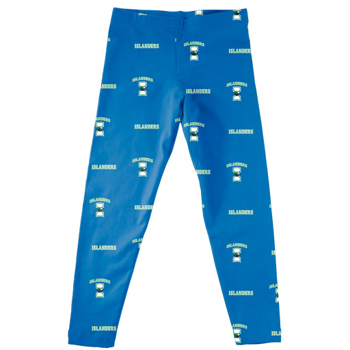 Texas A&M Corpus Christi Islanders Vive La Fete Girls All Over Two Logos Elastic Waist Classic Play Blue Leggings Tights