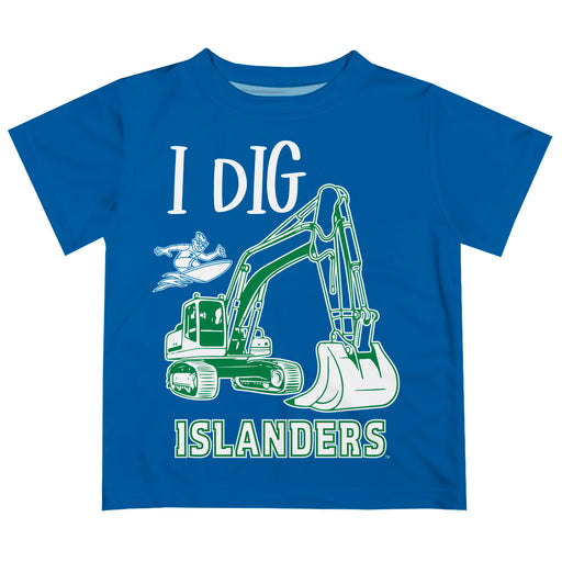 Texas A&M Corpus Christi Islanders TAMU-CC Vive La Fete Excavator Boys Game Day Blue Short Sleeve Tee