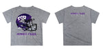 TCU Horned Frogs Original Dripping Football Helmet Heather Gray T-Shirt by Vive La Fete - Vive La Fête - Online Apparel Store