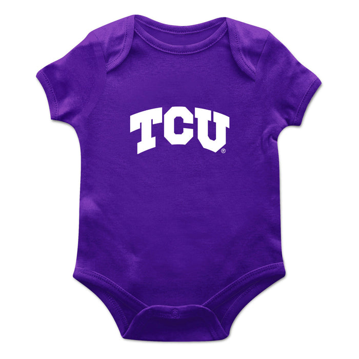 TCU Horned Frogs Cotton Short Sleeve Bodysuit Purple