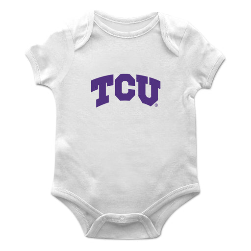 TCU Horned Frogs Cotton Short Sleeve Bodysuit White