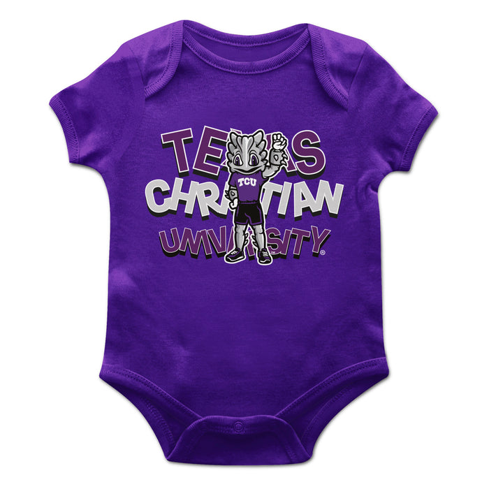 TCU Horned Frogs Vive La Fete Infant Game Day Purple Short Sleeve Bodysuit