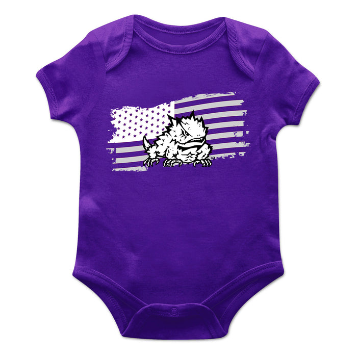TCU Horned Frogs Vive La Fete Infant Game Day Purple Short Sleeve Bodysuit
