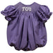 TCU Horned Frogs Smocked Purple Gingham Short Sleeve Girls Bubble