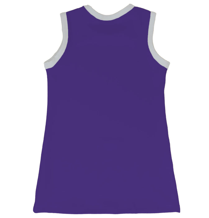 TCU Horned Frogs Sleeveless Cheerleader A Line Dress White and Purple