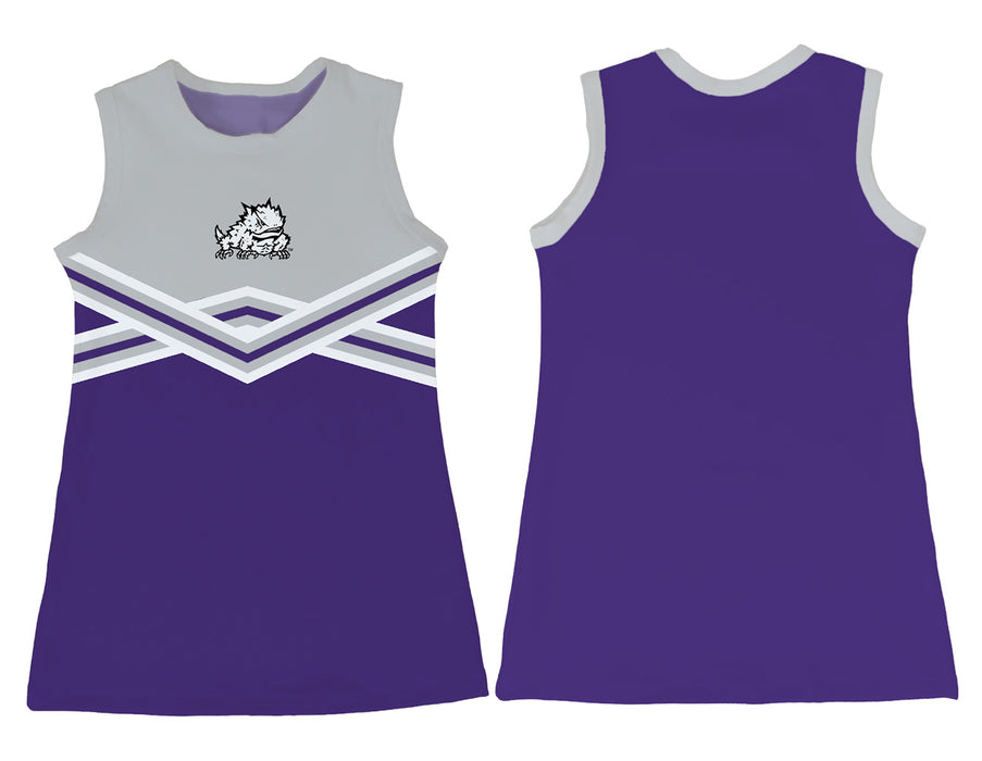 TCU Horned Frogs Sleeveless Cheerleader A Line Dress Gray and Purple - Vive La Fête - Online Apparel Store