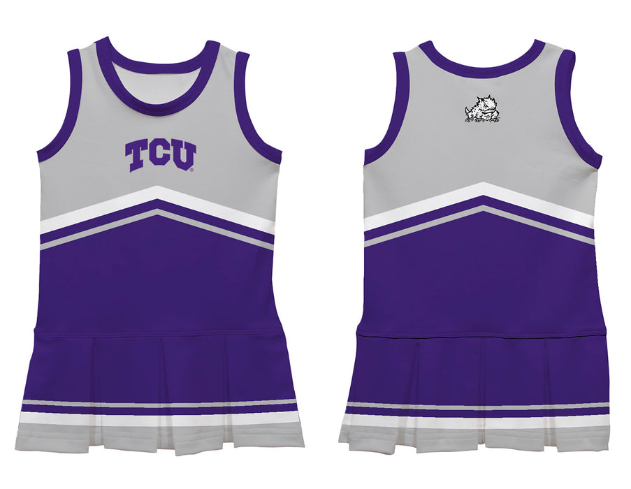 TCU Horned Frogs Vive La Fete Game Day Gray and Purple Sleeveless Chearleader Dress - Vive La Fête - Online Apparel Store