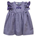 TCU Horned Frogs Embroidered Purple Gingham Girls Ruffle Dress