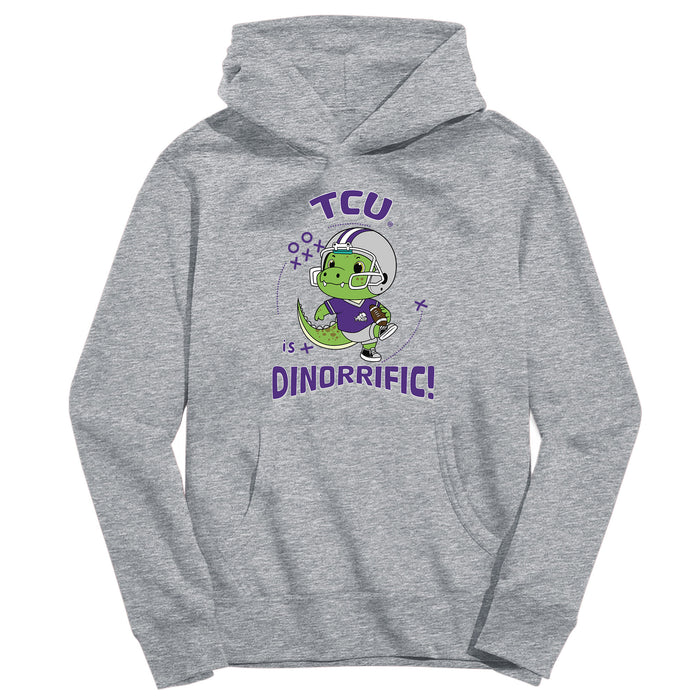 TCU Horned Frogs Dinorrific Heather Grey Cotton Youth Hoodie