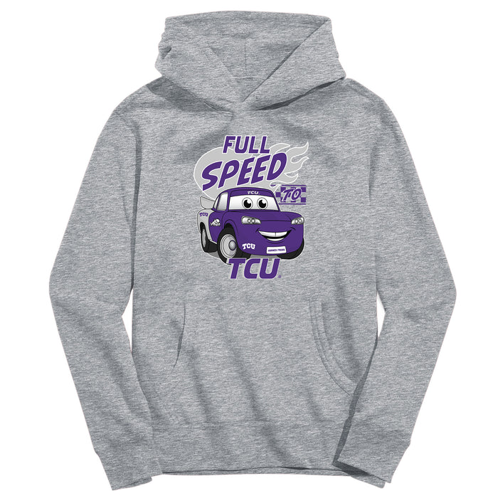 TCU Horned Frogs Full Speed Heather Grey Cotton Youth Hoodie