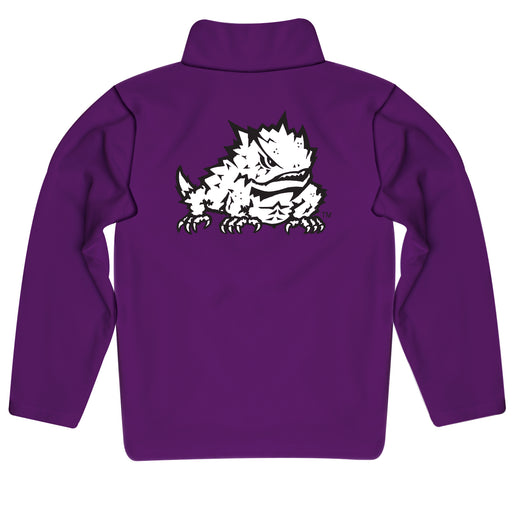 TCU Horned Frogs Vive La Fete Vive La Fete Game Day Purple Quarter Zip Pullover Solid on Sleeves - Vive La Fête - Online Apparel Store