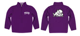 TCU Horned Frogs Vive La Fete Vive La Fete Game Day Purple Quarter Zip Pullover Solid on Sleeves - Vive La Fête - Online Apparel Store