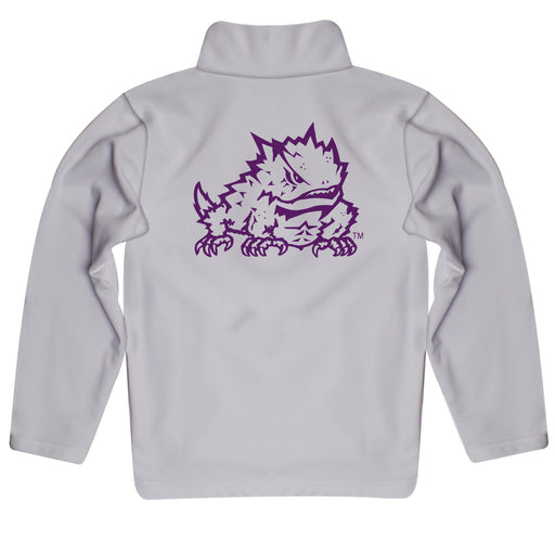 TCU Horned Frogs Vive La Fete Game Day Solid Gray Quarter Zip Pullover Sleeves - Vive La Fête - Online Apparel Store