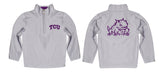 TCU Horned Frogs Vive La Fete Game Day Solid Gray Quarter Zip Pullover Sleeves - Vive La Fête - Online Apparel Store