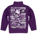 TCU Horned Frogs Hand Sketched Vive La Fete Impressions Artwork Purple Boys Quarter Zip Pullover V1 - Vive La Fête - Online Apparel Store