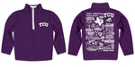 TCU Horned Frogs Hand Sketched Vive La Fete Impressions Artwork Purple Boys Quarter Zip Pullover V1 - Vive La Fête - Online Apparel Store