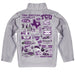TCU Horned Frogs Hand Sketched Vive La Fete Impressions Artwork Gray Boys Quarter Zip Pullover V1 - Vive La Fête - Online Apparel Store