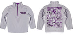 TCU Horned Frogs Hand Sketched Vive La Fete Impressions Artwork Gray Boys Quarter Zip Pullover V1 - Vive La Fête - Online Apparel Store