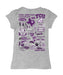 TCU Horned Frogs Hand Sketched Vive La Fete Impressions Artwork Grey Girls Cotton Short Sleeve Tee - Vive La Fête - Online Apparel Store